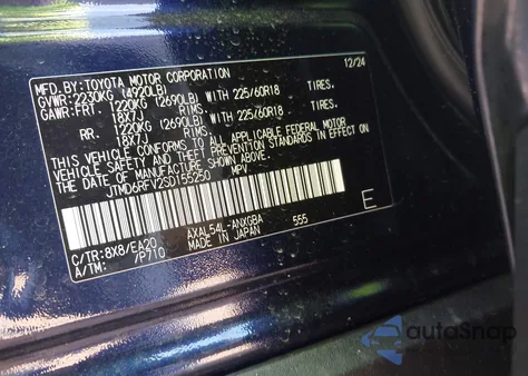 2025 Toyota Rav4 Hybrid Limited from USA, damaged, VIN JTMD6RFV2SD155250